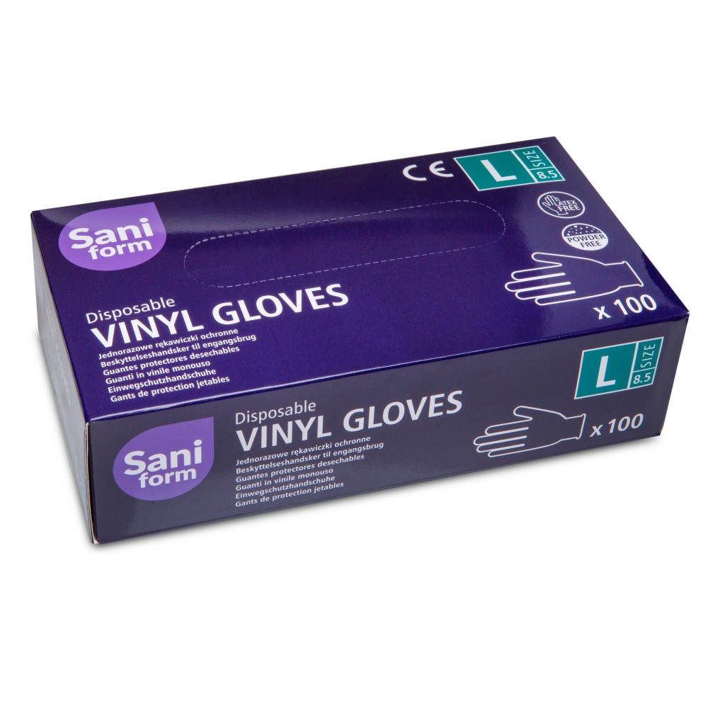 Saniform vinyl gloves size L 100 pcs.