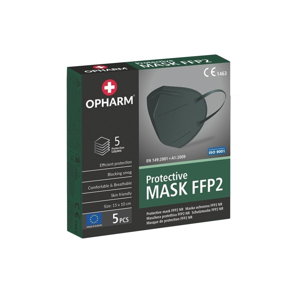 Protective mask FFP2 green 5 pieces...