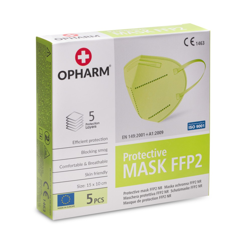Protective mask FFP2 lime green 5...