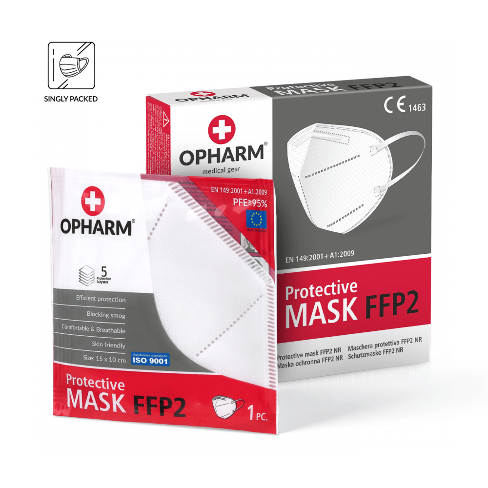 Protective Mask FFP2 white 5 pieces...